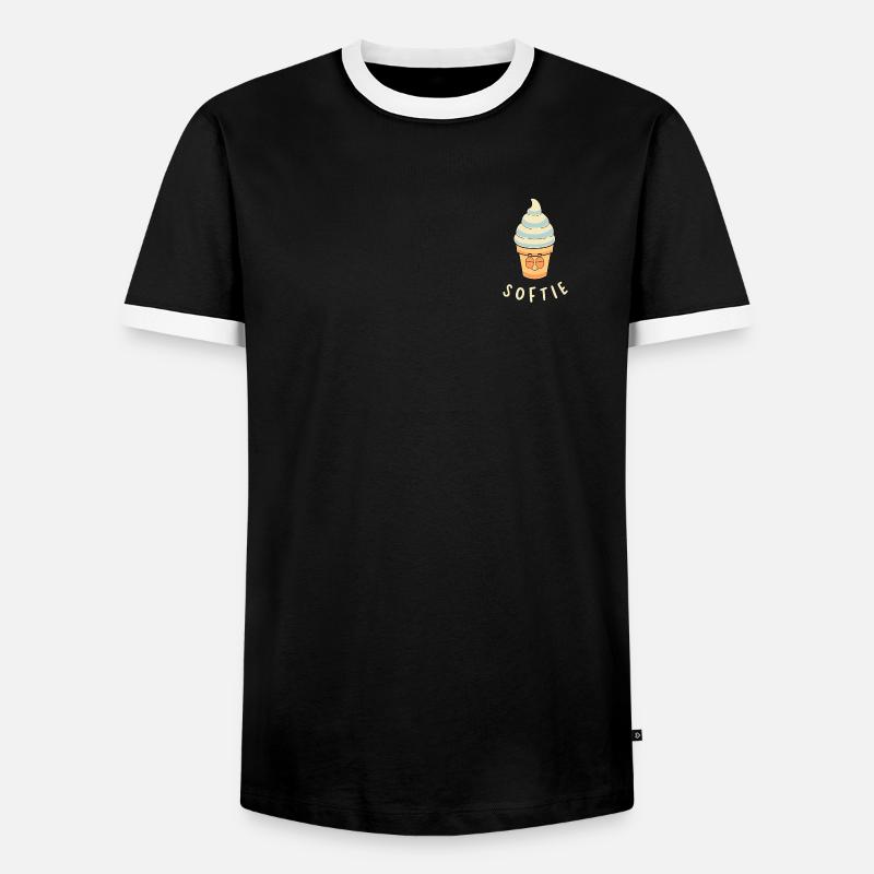 Softie Softeis Comic Icecream Lover - Men's Ringer Shirt - black/white