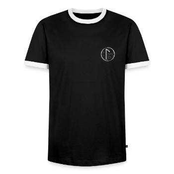 Runes - Laguz: Water - Men's Ringer Shirt - black/white - Front - AI Model Female 172 light (172cm) & AI Model Male 178 light (178cm)