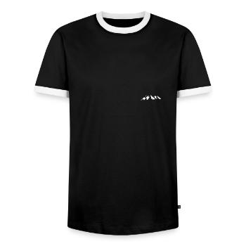 Berge Sonne - Männer Kontrast-T-Shirt - Schwarz/Weiß - Vorne - AI Model Female 172 light (172cm) & AI Model Male 178 light (178cm)