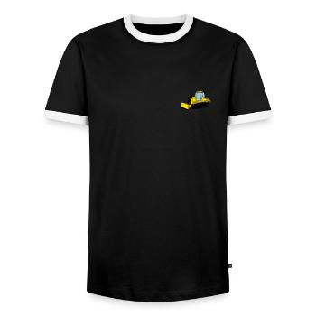 Chenille de chantier - T-shirt contrasté Homme - noir/blanc - Devant - AI Model Female 172 light (172cm) & AI Model Male 178 light (178cm)