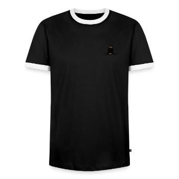 Halloween Eule - Männer Kontrast-T-Shirt - Schwarz/Weiß - Vorne - AI Model Female 172 light (172cm) & AI Model Male 178 light (178cm)