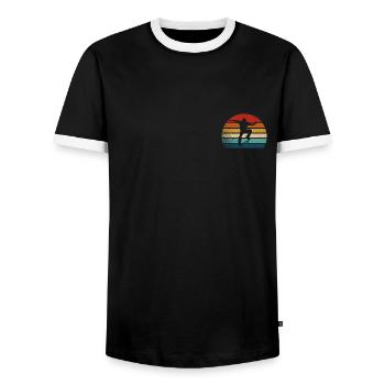 Skateboarder Skateboard Skate Skater Retro Skate - Männer Kontrast-T-Shirt - Schwarz/Weiß - Vorne - AI Model Female 172 light (172cm) & AI Model Male 178 light (178cm)
