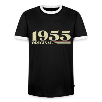 Original 1955 Vintage 1955 anniversaire 1955 rétro - T-shirt contrasté Homme - noir/blanc - Devant - AI Model Female 172 light (172cm) & AI Model Male 178 light (178cm)