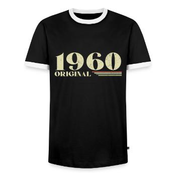 Original 1960 Vintage 1960 anniversaire 1960 rétro - T-shirt contrasté Homme - noir/blanc - Devant - AI Model Female 172 light (172cm) & AI Model Male 178 light (178cm)