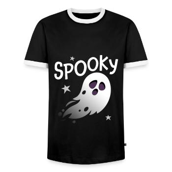 Fantôme effrayant Halloween - T-shirt contrasté Homme - noir/blanc - Devant - AI Model Female 172 light (172cm) & AI Model Male 178 light (178cm)