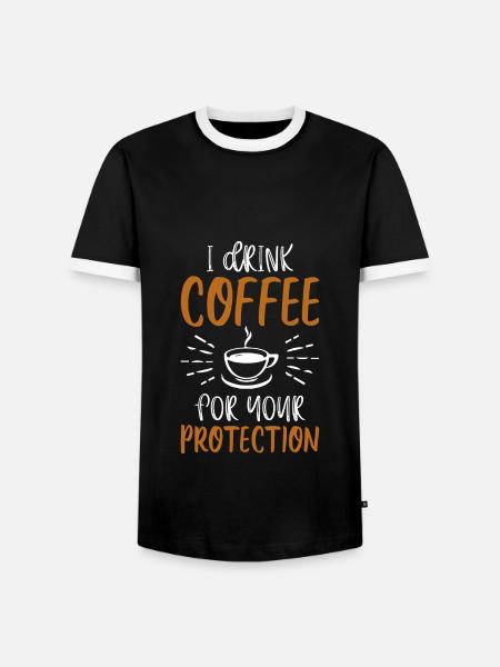 i drink coffee - Kaffee Geschenkidee - Männer Kontrast-T-Shirt - Schwarz/Weiß
