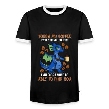 lustige Kaffee Sprüche - Kaffee - Männer Kontrast-T-Shirt - Schwarz/Weiß - Vorne - AI Model Female 172 light (172cm) & AI Model Male 178 light (178cm)