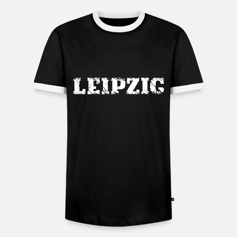Leipzig - Männer Kontrast-T-Shirt - Schwarz/Weiß
