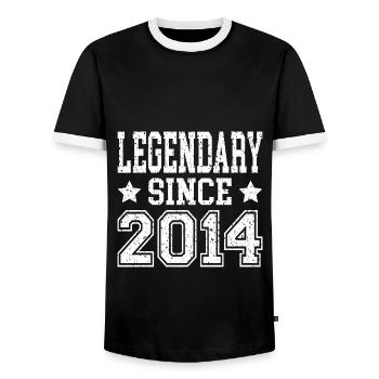 Légendaire depuis 2014 - T-shirt contrasté Homme - noir/blanc - Devant - AI Model Female 172 light (172cm) & AI Model Male 178 light (178cm)