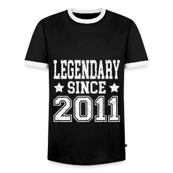 Légendaire depuis 2011 - T-shirt contrasté Homme - noir/blanc - Devant - AI Model Female 172 light (172cm) & AI Model Male 178 light (178cm)