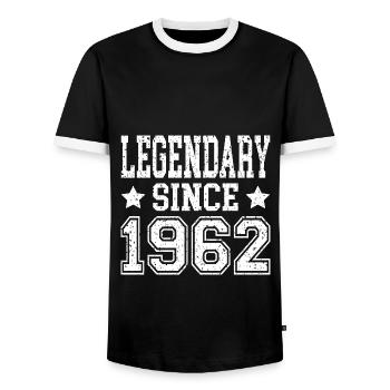 Légendaire depuis 1962 - T-shirt contrasté Homme - noir/blanc - Devant - AI Model Female 172 light (172cm) & AI Model Male 178 light (178cm)