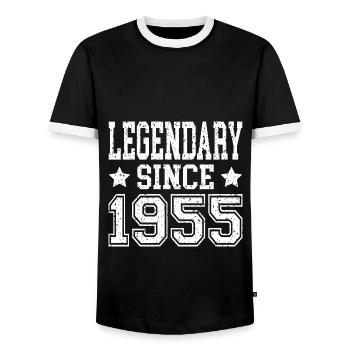 Légendaire depuis 1955 - T-shirt contrasté Homme - noir/blanc - Devant - AI Model Female 172 light (172cm) & AI Model Male 178 light (178cm)