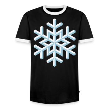flocon de neige 3D (Neige / Flocon / Hiver) - T-shirt contrasté Homme - noir/blanc - Devant - AI Model Female 172 light (172cm) & AI Model Male 178 light (178cm)