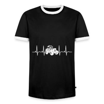 Tracteurs tracteurs ferme trecker EKG Bauer - T-shirt contrasté Homme - noir/blanc - Devant - AI Model Female 172 light (172cm) & AI Model Male 178 light (178cm)
