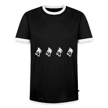 Skateur Skateboard Skateur Skater Skate - T-shirt contrasté Homme - noir/blanc - Devant - AI Model Female 172 light (172cm) & AI Model Male 178 light (178cm)