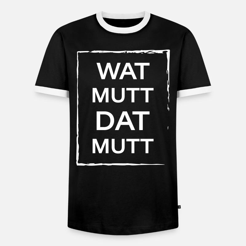 Wat mutt dat mutt - Männer Kontrast-T-Shirt - Schwarz/Weiß