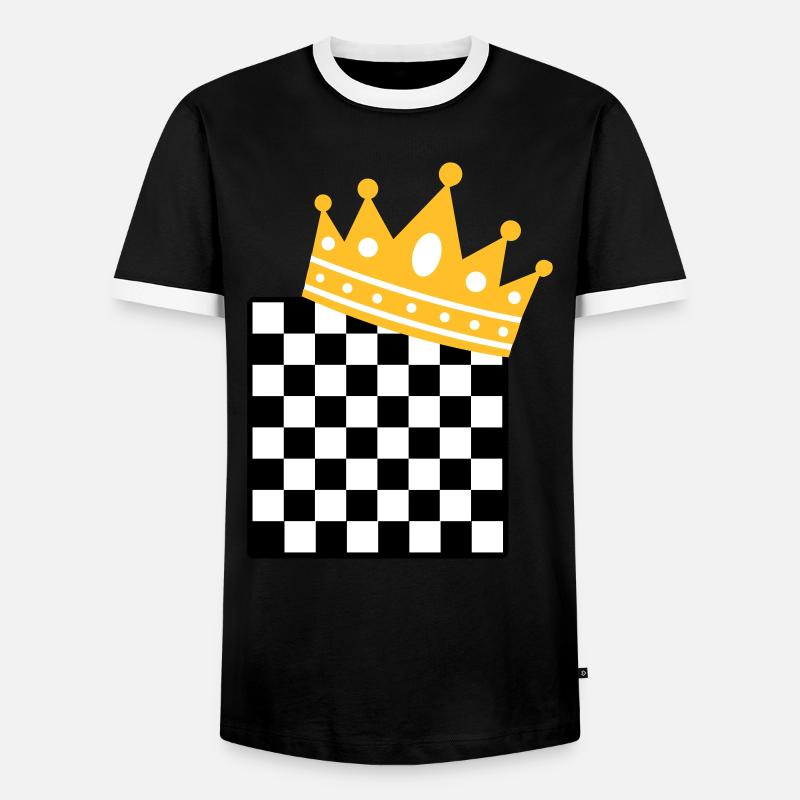 chess king - Männer Kontrast-T-Shirt - Schwarz/Weiß