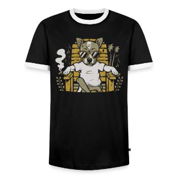 Amoureux Des Chiens - Cadeau Propriétaire de Chien - T-shirt contrasté Homme - noir/blanc - Devant - AI Model Female 172 light (172cm) & AI Model Male 178 light (178cm)