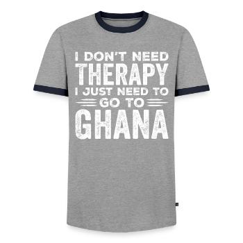 I Dont Need Therapy I just Need Go To Ghana - T-shirt contrasté Homme - gris/marine  - Devant - AI Model Female 172 light (172cm) & AI Model Male 178 light (178cm)