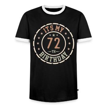 Es ist mein 72. Geburtstag 72 Jahre altes Geschenk - Männer Kontrast-T-Shirt - Schwarz/Weiß - Vorne - AI Model Female 172 light (172cm) & AI Model Male 178 light (178cm)