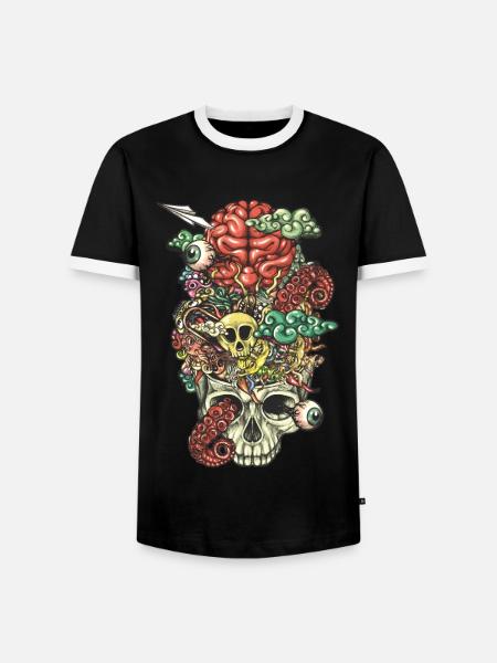 Brain Doodle - Men's Ringer Shirt - black/white