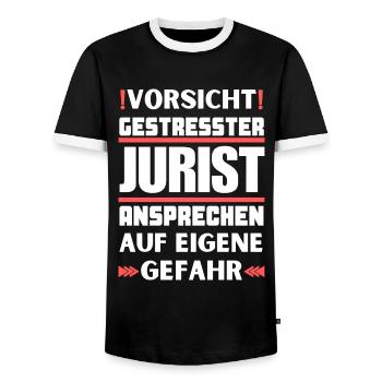 Ne parlez pas à un avocat stressé ! - T-shirt contrasté Homme - noir/blanc - Devant - AI Model Female 172 light (172cm) & AI Model Male 178 light (178cm)