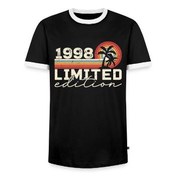 Vintage 1998 Cadeau Anniversaire 1998 Retro 1998 - T-shirt contrasté Homme - noir/blanc - Devant - AI Model Female 172 light (172cm) & AI Model Male 178 light (178cm)