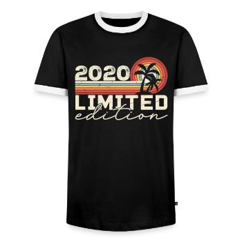 Vintage 2020 Cadeau Anniversaire 2020 Retro 2020 - T-shirt contrasté Homme - noir/blanc - Devant - AI Model Female 172 light (172cm) & AI Model Male 178 light (178cm)