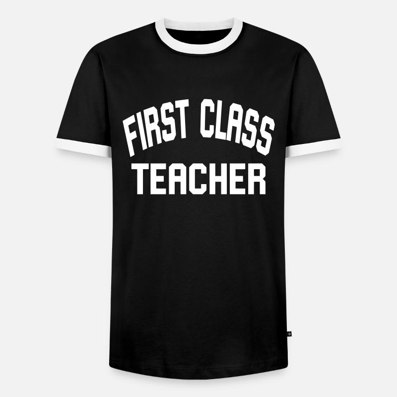 First Class Teacher - Men's Ringer Shirt - black/white