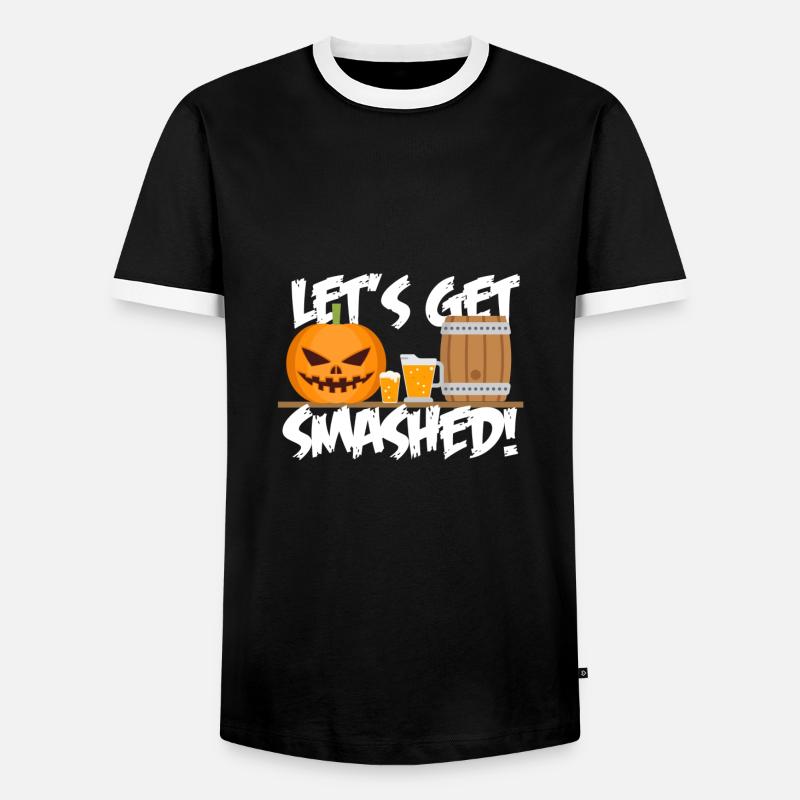 Pumpkin - Let's get smashed! - Men's Ringer Shirt - black/white
