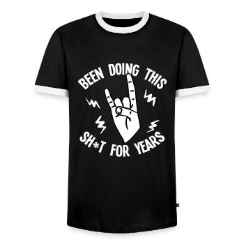 Rock Sign - T-shirt contrasté Homme - noir/blanc - Devant - AI Model Female 172 light (172cm) & AI Model Male 178 light (178cm)