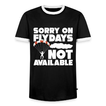 parachute - Men's Ringer Shirt - black/white - Front - AI Model Female 172 light (172cm) & AI Model Male 178 light (178cm)