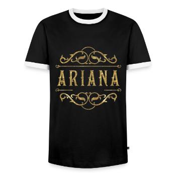 Ariana gold - Männer Kontrast-T-Shirt - Schwarz/Weiß - Vorne - AI Model Female 172 light (172cm) & AI Model Male 178 light (178cm)