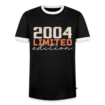 Né en 2004 | Vintage 2004 Anniversaire Rétro - T-shirt contrasté Homme - noir/blanc - Devant - AI Model Female 172 light (172cm) & AI Model Male 178 light (178cm)