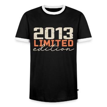 Né en 2013 | Vintage 2013 Anniversaire Rétro - T-shirt contrasté Homme - noir/blanc - Devant - AI Model Female 172 light (172cm) & AI Model Male 178 light (178cm)