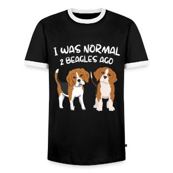 Amoureux des chiens Chiens Cadeau drôle Beagle - T-shirt contrasté Homme - noir/blanc - Devant - AI Model Female 172 light (172cm) & AI Model Male 178 light (178cm)