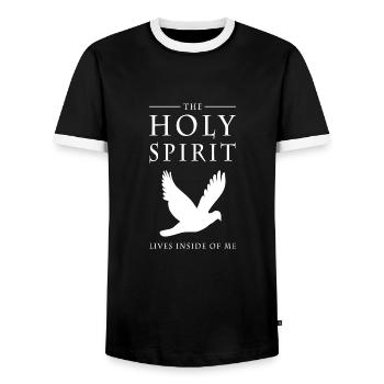 Jésus est Seigneur, Saint-Esprit, Christ, Bible, Dieu - T-shirt contrasté Homme - noir/blanc - Devant - AI Model Female 172 light (172cm) & AI Model Male 178 light (178cm)