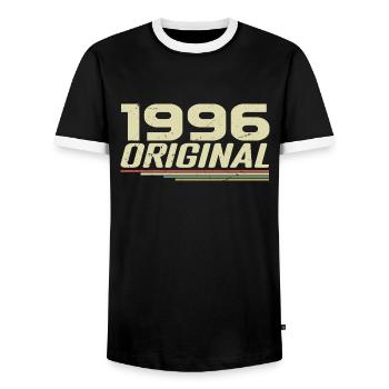 Né en 1996 Vintage 1996 Anniversaire Rétro 1996 - T-shirt contrasté Homme - noir/blanc - Devant - AI Model Female 172 light (172cm) & AI Model Male 178 light (178cm)