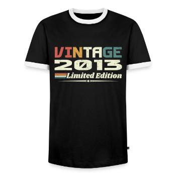 Vintage 2013 Cadeau 2013 Anniversaire 2013 Retro - T-shirt contrasté Homme - noir/blanc - Devant - AI Model Female 172 light (172cm) & AI Model Male 178 light (178cm)