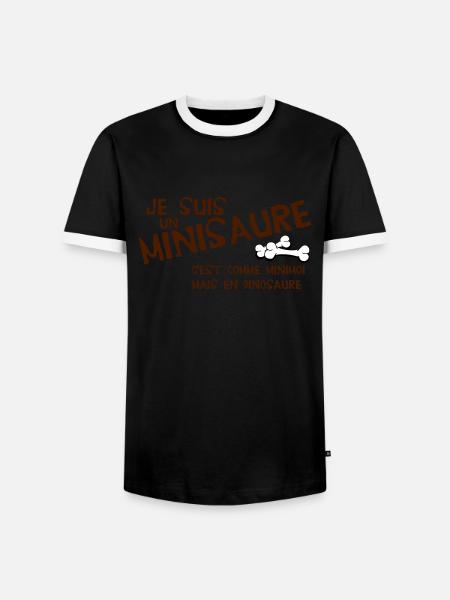 Je suis un minisaure - Men's Ringer Shirt - black/white