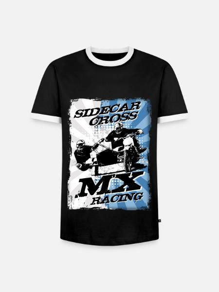 Sidecar Moto Cross - Männer Kontrast-T-Shirt - Schwarz/Weiß