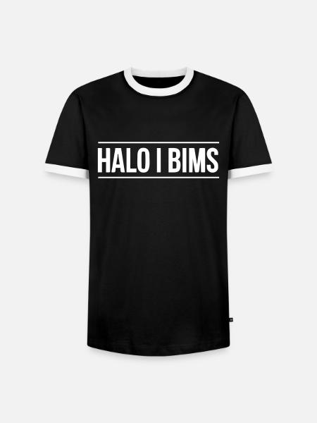 halo i bims - Männer Kontrast-T-Shirt - Schwarz/Weiß