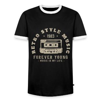 Retro 1983 Birthday Gift 1983 Vintage 1983 - Men's Ringer Shirt - black/white - Front - AI Model Female 172 light (172cm) & AI Model Male 178 light (178cm)