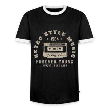 Retro 1984 Birthday Gift 1984 vintage 1984 - Men's Ringer Shirt - black/white - Front - AI Model Female 172 light (172cm) & AI Model Male 178 light (178cm)