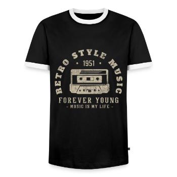 Retro 1951 Geburtstagsgeschenk 1951 Jahrgang 1951 - Männer Kontrast-T-Shirt - Schwarz/Weiß - Vorne - AI Model Female 172 light (172cm) & AI Model Male 178 light (178cm)
