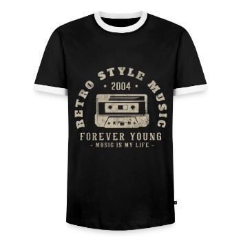Retro 2004 Geburtstagsgeschenk 2004 Jahrgang 2004 - Männer Kontrast-T-Shirt - Schwarz/Weiß - Vorne - AI Model Female 172 light (172cm) & AI Model Male 178 light (178cm)