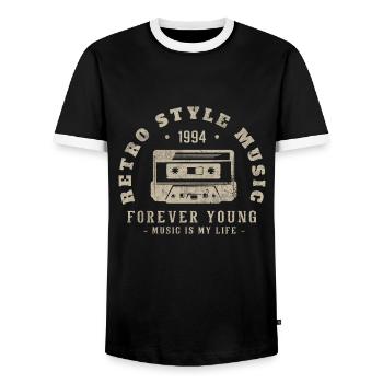 Retro 1994 Birthday Gift 1994 Vintage 1994 - Men's Ringer Shirt - black/white - Front - AI Model Female 172 light (172cm) & AI Model Male 178 light (178cm)