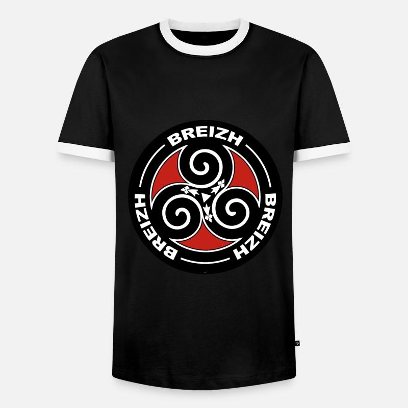 Breizh Triskell - Männer Kontrast-T-Shirt - Schwarz/Weiß