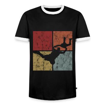Fallschirmspringer Fallschirm Fallschirmspringen - Männer Kontrast-T-Shirt - Schwarz/Weiß - Vorne - AI Model Female 172 light (172cm) & AI Model Male 178 light (178cm)