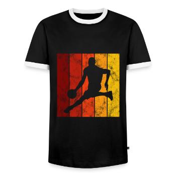 Basketteur basket-ball basket-ball - T-shirt contrasté Homme - noir/blanc - Devant - AI Model Female 172 light (172cm) & AI Model Male 178 light (178cm)